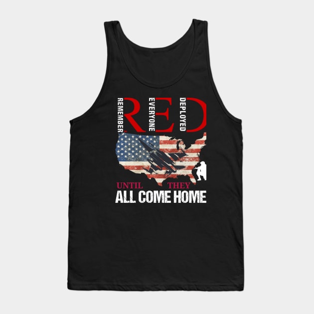 Red Friday Remember Everyone Deployed,USA Flag, Veterans Day,Red Friday Tank Top by Emouran